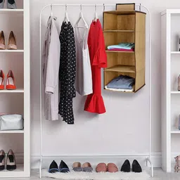 shrey creation 4 Shelf Clothes Hanging Organizer, Shoes Storage Wardrobe-(L-28 W-28 H-80 CM) Closet Organizer image 3