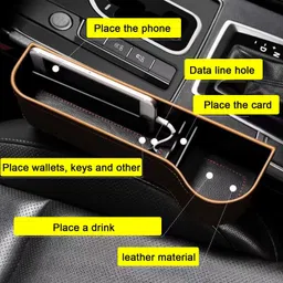 inohiv 2 PCS Car Seat Gap Filler Organizer Car Side Seat Catcher image 2