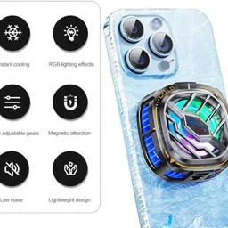 PAPLAJ ENTERPRISES X76 Pro Magnetic Mobile Cooler Advanced Chip for Instant Cooling 1 Fan Cooling Pad image 3