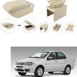 pecunia Universal Car Armrest Center Console Pad,PU Leather Car Armrest Seat Box Cover Protector Protects from Dirt,Damage,Pet Scratches,Old Damaged Consoles (Beige) A57 Car Armrest image 2