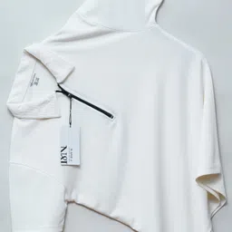 n and j Men Solid Polo Neck Polyester White T-Shirt image 1