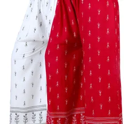 areeba collection Pack of 2 Women Loose Fit White, Red Viscose Rayon Trousers-picture-21