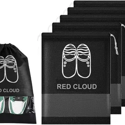 vaidraj Shoe Cover/String Bag Organizer|Shoe Print S_C_P_BL_06 Polyester, Plastic BLACK Boots Shoe Cover, Flat Shoe Cover, High Ankle Shoe Cover, Toes Shoe Cover-picture-20
