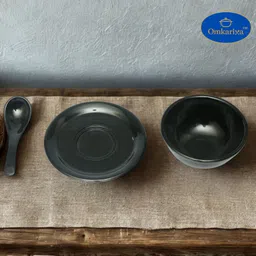 omkarixa Melamine Soup Bowl Melamine Soup Bowl Set of 2 with Spoon & Saucer image 5