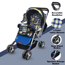 pawkykids PRAM FOR KIDS STROLLER FOR KIDS BABY PRAM BABY Strollers & Prams P01 BLUE Twin Strollers & Prams image 3