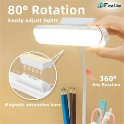firstlike LED Desk Lamp Touchable Reading Lights with Pen Holder Dimmable Night Light Study Lamp image 2