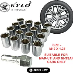 kylo Alloy Wheel Nut Kit suitable for only Maru-ti, Niss-an Cars (M12x1.25) Wheel Studs-picture-17