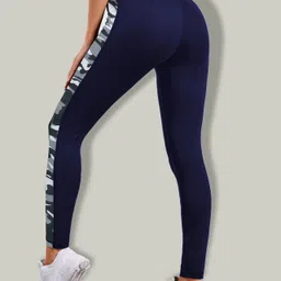 koolest fashion Color Block Women Dark Blue Tights image 2