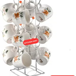 Cup Kitchen Rack Kitchen Kart Smiley shape cup stand Steel-picture-10