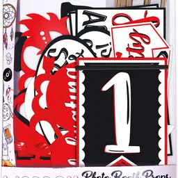 wobbox 1st anniversary party props, 1st Wedding anniversary decoration items(FP865) Photo Booth Board image 5