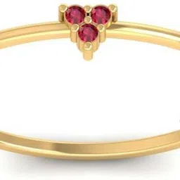 aavira Ruby Minimalist Ring, Three Stone Ruby Engagement Ring Silver Ring-picture-12
