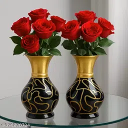 onneybrothers MAKDI DESIGN VASE PACK OF 2 Decorative Showpiece - 10 cm image 4