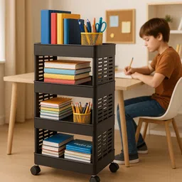 surety for safety Multi Purpose Office and Household And Study Cases Plastic Trolley Plastic Kitchen Trolley-picture-46