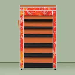 sorath 6 Shelf Foldable Collapsible Wardrobe Storage Organizer Almirah Cloth Rack PVC Collapsible Wardrobe image 5