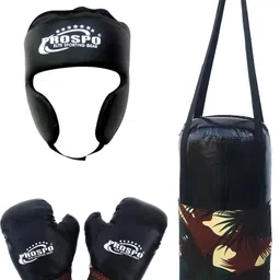 prospo Kid Set (Punching Bag/Glove/Headgear), Youth Cub Kit Set 7-12 Years Old (Army) Hanging Bag image 5