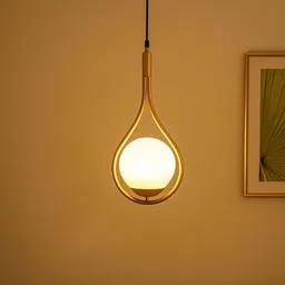 the ujalavista Racket Style Hanging Light |Pendant Light with Frosted Glass Globe | Gold Finish Pendant Lamp Ceiling Lamp-picture-40