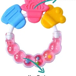 grest Round Shape BPA Free Silicone Bell Ring Soft U Shaped Silicone Toothbrush Teether image 3