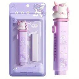 instabeauty Cute Unicorn Eraser With Cute Space Eraser(pack of 2) Non-Toxic Eraser image 3
