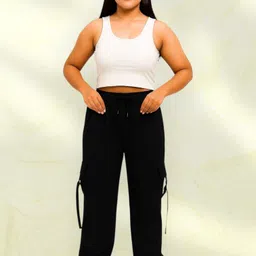 epicdesigns Women Comfort Fit Black Pure Cotton Trousers-picture-22