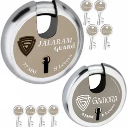 Shutter Lock for Door,Office,Trucks, Gate,77MM-65MM Heavy Duty Combo of 2 Locks Padlock-image-2