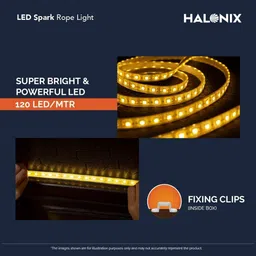 halonix 1200 LEDs 10 m Yellow Steady Strip Rice Lights image 4
