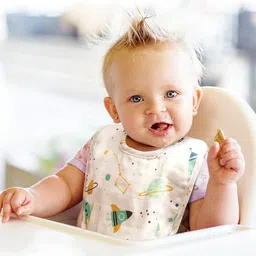 babygo Muslin Pure Cotton Cartoon Print 8 Layer Baby Bibs Set of 2 (Multicolor) image 5