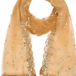 youthquake Net Embellished Gold Women Dupatta image 3