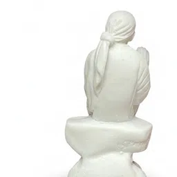 saibaba Shirdi Sai Baba Marble Statue/Idol/murti for car Dashboard/Pooja Room Worship Decorative Showpiece - 10 cm image 3