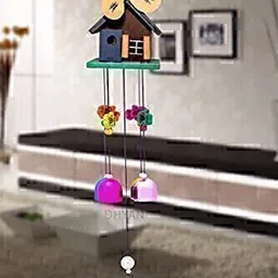 natural melody Made up of 5 Pipe Wood Copper Wind Bells Chimes for Decorate Item Aluminium Windchime image 1