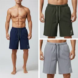 vibepulse Pack of 3 Printed Men Blue, Green, Grey Regular Shorts-picture-33