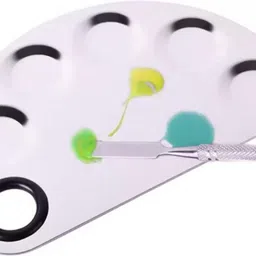 jollity Secrets 5-well Stainless Steel Makeup Palette with Spatula Tool Used for Mixing image 2