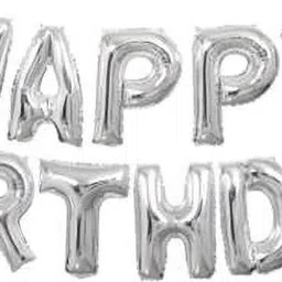 acome Solid HAPPY BIRTHDAY SILVER 30 BALLON SILVER BLACK GOLD PACK 43 Letter Balloon image 3
