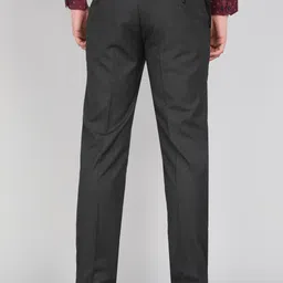 peter england Men Slim Fit Grey Polyester Trousers image 4