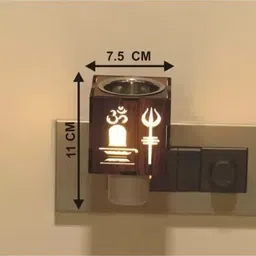 shrihari Electrical Camphor Carved Pattern Wooden Kapoor Dani & Essential Oil Diffuser Wooden, Plastic, Steel Incense Holder image 3