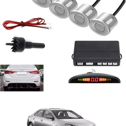 maties 4Silver Parking Sensor With LED Display Increased Safety For Car-163 Universal 4 Silver Reverse Parking Sensor With LED Display For Cars-163 Parking Sensor-picture-19