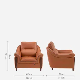 durian Russet 1 Seater Sofas In Brown Finish image 2