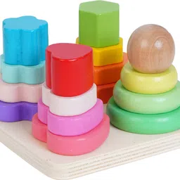 bufack Wooden Four shape Column Stacking Toys For Kids-picture-26