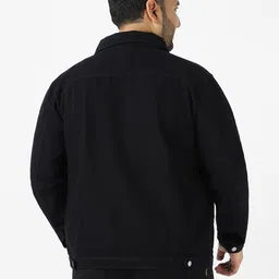 urbano plus Men Solid Denim Jacket image 4