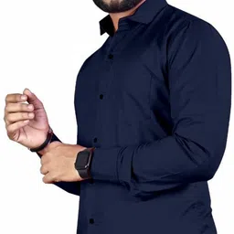 jessnx Men Regular Fit Solid Spread Collar Casual Shirt-picture-22