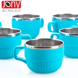 jony Pack of 12 Plastic, Steel Premium Quality Chai, Tea & Coffee Cup Set - Elegant & Durable for Daily Use image 3