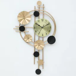 art house Crescent Multicolour Metal Wall Clock image 3