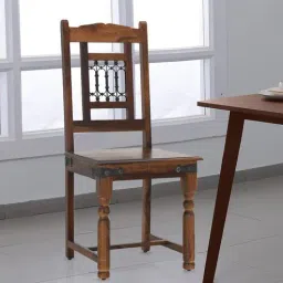 royaloak Crest Sheesham Wood Dining Chair in Brown Colour-picture-11