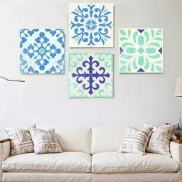 Art Street Stretched Canvas Bright Fractal Flora Moroccan Pattern Art Painting for Decor image 4