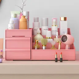 gonazo Large Capacity Cosmetic Storage Box Makeup Drawer Organizer Portable Lipstic, Brushes, Nail Polish, Jewelry, Makeup, Dressing table Vanity Box image 3