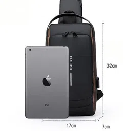 life india Small 15 L Laptop Backpack Features Trendy Crossbody Shoulder Design Password Lock Headphone Hole image 4