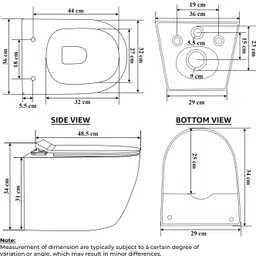 plantex Ceramic Wall Hung Commode for Toilet/Rimless Western Commode/Commode with Soft Closing Toilet Seat - P Trap (APS-3043, Round) Western Commode image 4