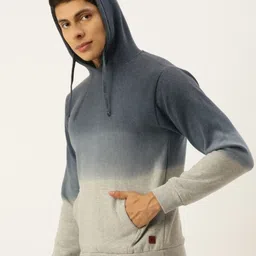 campus sutra Men Full Sleeve Color Block Hooded Sweatshirt image 2