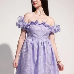 tokyo talkies Women Fit and Flare Purple Mini/Short Dress-picture-16