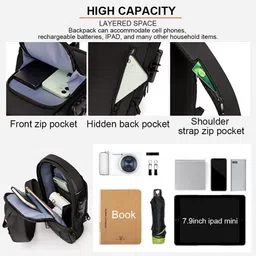 hogue Black Men & Women Sling Bag Waterproof AntiTheft Polyester Slim Leisure Travel Crossbody/Chest/Shoulder Bag image 4