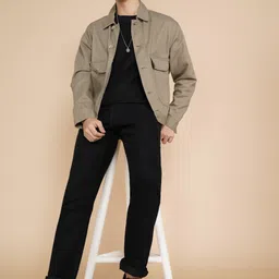 wrogn Men Regular Mid Rise Black Jeans image 2